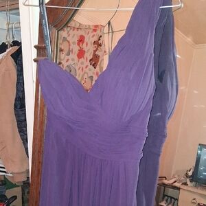 Bill Levkoff Lavender One-Shoulder Chiffon Gown